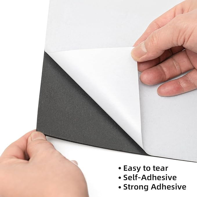 MEARCOOH Self Adhesive Foam Sheets, Black 9x12 Inch 2mm Sticky Eva Foam Paper for Crafts Cardmaking Photo Frames Classroom Scrapbooking Christmas Crafts (Black 10 Sheets)