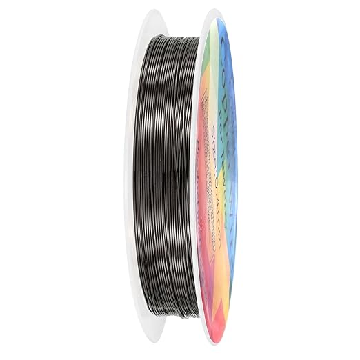 0.4 mm/26 Gauge Copper Wire for Jewelry Making, 30.2FT Copper Beading Craft Wire for Jewelry/Weaving/DIY Crafting/Planting, Color-Retaining [9.2M, Metallic Black]