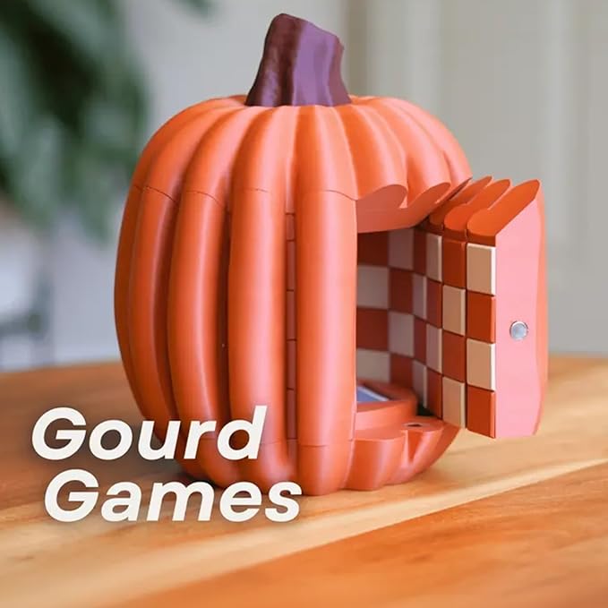 Forgecore Gourd Games, Pumpkin Game Set: Magnetic Chess Checkers, Dice Tower, Cribbage, Card Holder, Gourd Gambit Pumpkin Chess Expansion Pack, 3D Printing Portable Adult Pumpkins Board Game Set(#1)