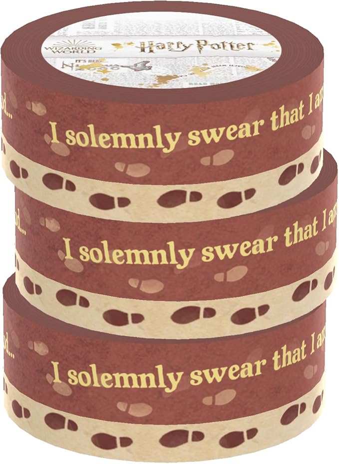 Paper House Productions Harry Potter 3-Pack Set of 2 Foil Accent Washi Tape Rolls for Scrapbooking and Crafts - Marauder's Map