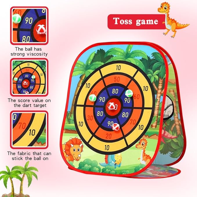 Bean Bag Toss Game for Kids/Double-Sided Foldable Cornhole Board/Backyard Beach Yard Outdoor Toys for Kids Ages 4-8/5-Second Setup/Party Supplies for Kids