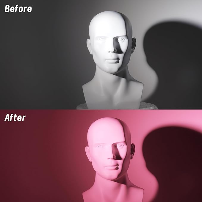 Lystaii 9pcs Lighting Gel Filter 11.8 x 11.8 Inches Gel Light Filter Color Correction Colored Overlays Transparent Color Filters Film Plastic Sheets for Film, Video, Photo, Stage Studio (Pink)