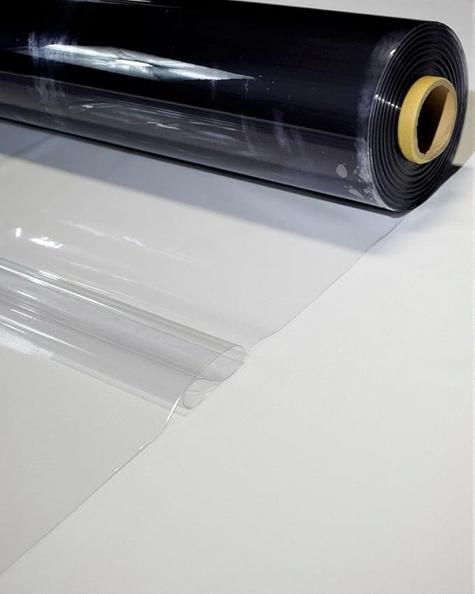 Metro Screenworks Tinted Clear Vinyl Roll (Partial) - Tinted Clear Marine Vinyl 20 Gauge Sheet - 54-in x 50 Yards - Double Polished Heavy Duty Plastic Sheeting for Windows, Boats, Greenhouse, & More