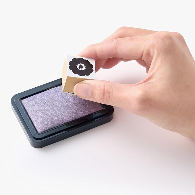 IROMOYO KOSAI Stamp PAD, Traditional, Shimmering Japanese Ink Colour, Oil-Based Ink pad - Pale Violet