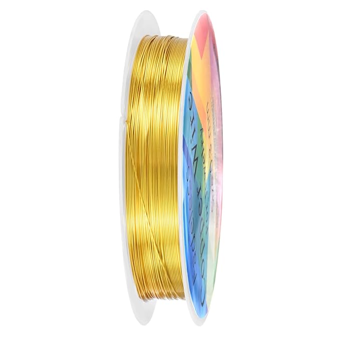 0.3 mm/28 Gauge Copper Wire for Jewelry Making, 49.2FT Copper Beading Craft Wire for Jewelry/Weaving/DIY Crafting/Planting, Color-Retaining [15M, Gold Tone]