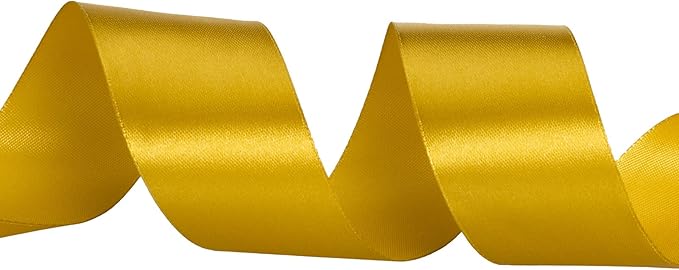 1 1/2 Inch Gold Solid Satin Ribbon, 50 Yards Craft Fabric Ribbon for Gift Wrapping Floral Bouquets Wedding Party Decoration