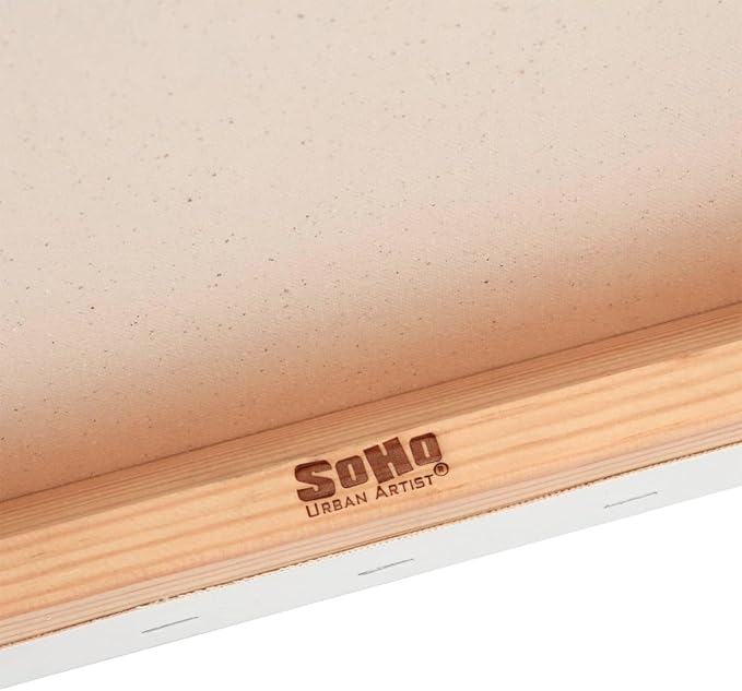 SoHo Urban Artist, 20x40 Heavyweight Stretched Cotton Canvas for Painting - 1.5" Deep- 3 Pack, Triple Primed, 100% Cotton Canvas, Archival, Universal Primed for Oil, Acrylic, Alkyd, Mixed Media
