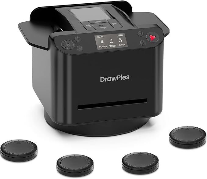 Automatic Card shuffler and Dealer 2-in-1 Machine 2025, 1-12 Player, Rotatable 360°, Remote Card Calling, Ultra Quiet, Rechargeable, for Board Games and Poker, Casino Card, UNO, Five Crowns