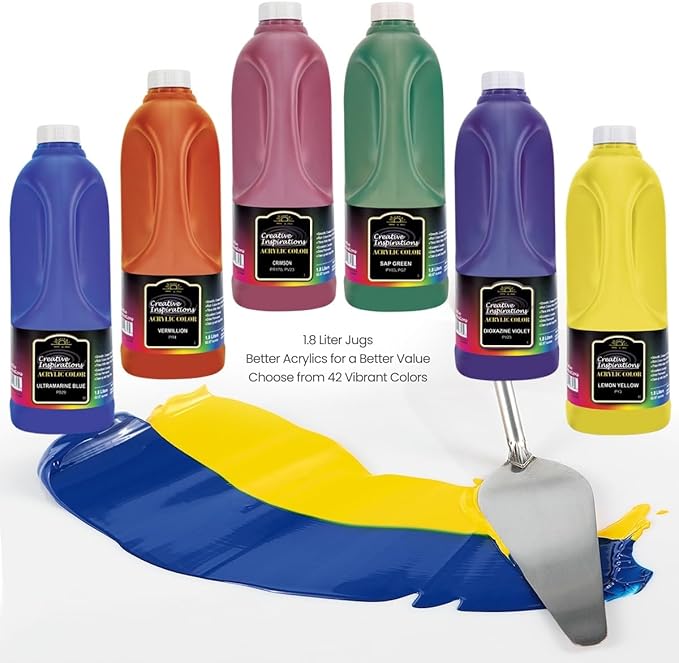Creative Inspirations Acrylic Paint - Phthalo Blue - 1.8 Liter - Smooth & Creamy Consistency, Vibrant Pigmentation, Great Coverage for Artists - Clean Up with Soap & Water