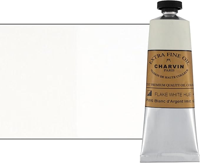 Charvin Extra Fine Oil Paint, Flake White Hue 60 ml - Triple-Milled, Rich Texture, Poppy Oil-Based, Light-Fast, Handmade, Archival Quality