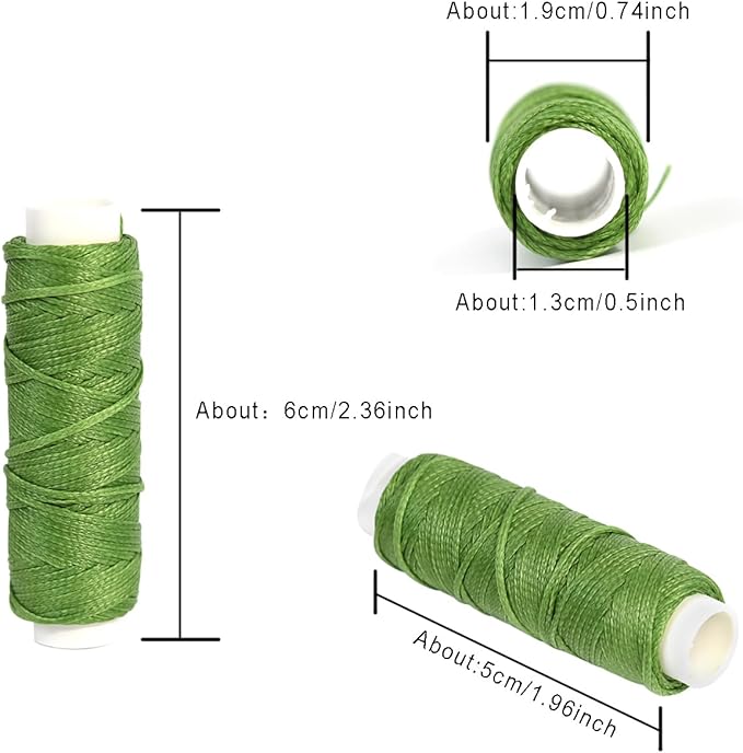 Waxed Thread for Leather Sewing 24 Colors 210D Hand Stitching Thread Waxed Flat Cord for Hand Sewing Book Binding Shoe Repairing