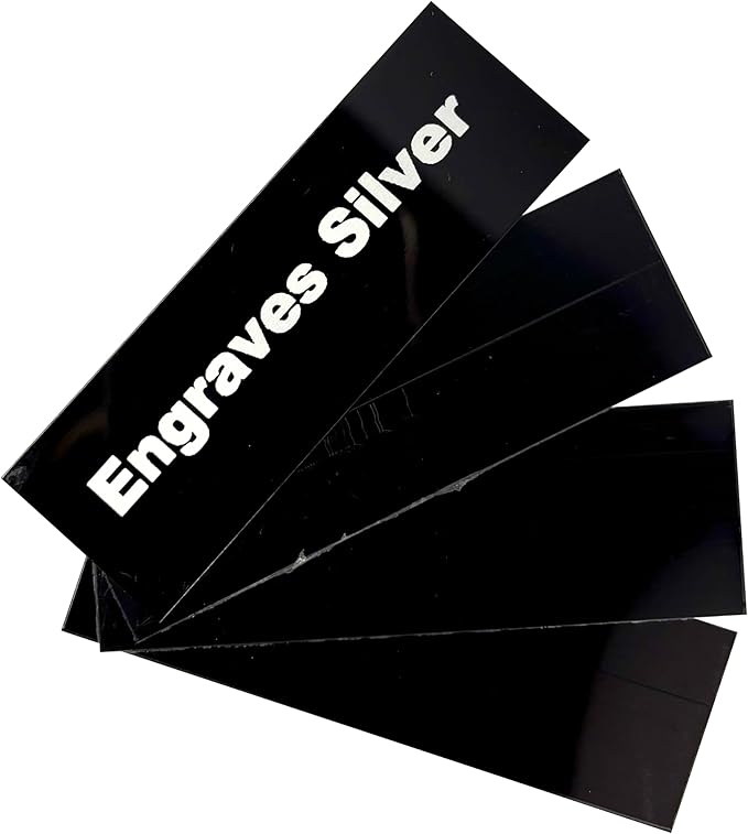 Blank Metal Plates for Laser Engraving - 4 Pack | Aluminum Sheets 0.020" Thick | CO2, Diode, Fiber Laser Compatible | Multiple Sizes & Colors (Black (engraves silver), 1x11.25 inch)