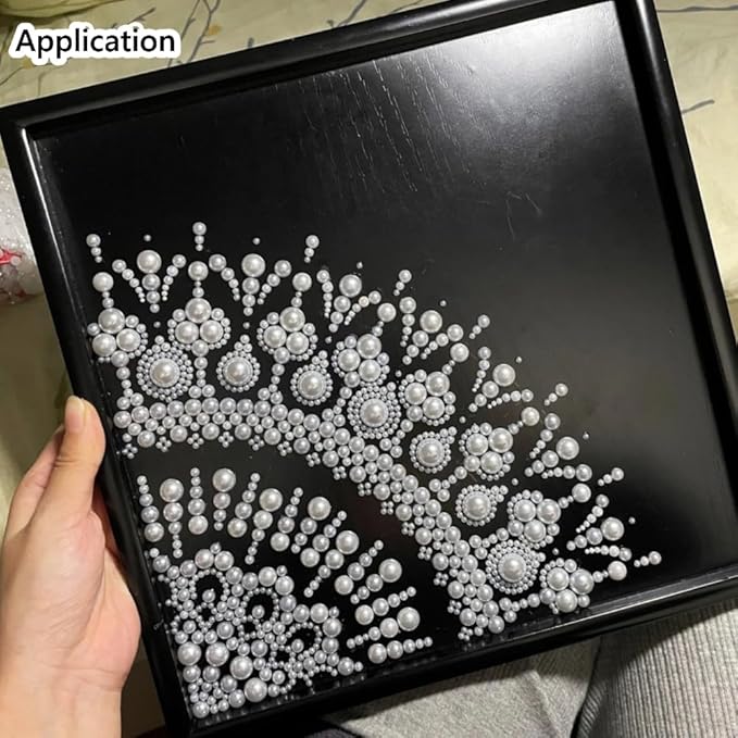 4020pcs Half Pearls for Crafts Assorted Size 3mm 4mm 5mm 6mm 8mm 10mm Flatback Half Round Pearl Beads for Jewelry Making Nail Art Scrapbook Craft Wedding Dress Decoration(Ivory White)