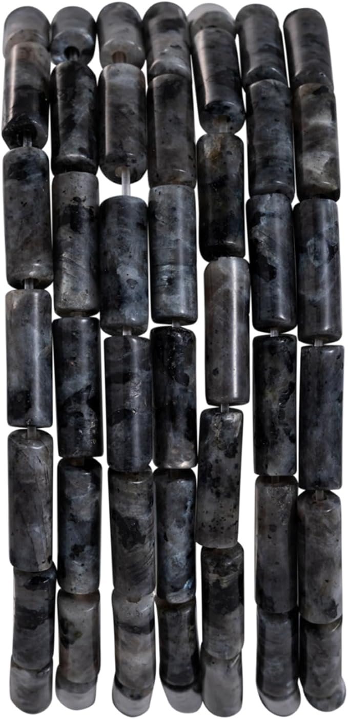 Natural Black Spectrolite Cylinder Tube Beads 4x13mm 38cm/str Loose Semi Gemstone Stone Beads for Making Bracelets Necklace Earrings