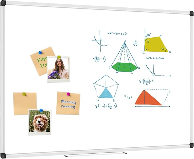 XBoard Magnetic Whiteboard 36 x 24 Inch, Dry Erase White Board for Wall with Marker Tray 3' x 2' | Aluminum Frame Message Presentation Board for Home School & Office