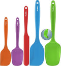Walfos Silicone Spatula -600°F Heat Resistant Kitchen Scraper Spatulas, Strong Steel Core and One-Pieces Design, for Cooking Mixing Baking - BPA Free and Dishwasher Safe, Multicolor set of 5