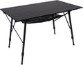 PORTAL Camping Table Portable Foldable with Adjustable Legs, Aluminum Folding Table Roll Up Table with Carrying Bag for Outdoor, Beach, Picnic, Backyards, BBQ and Party, Black, Big
