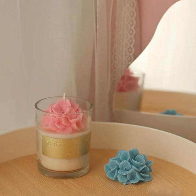 Hydrangea Flower Candle Soap Silicone Mold Fondant Chocolate Candy Cake Decorating Mould Resin Clay Baking Pastry Tools