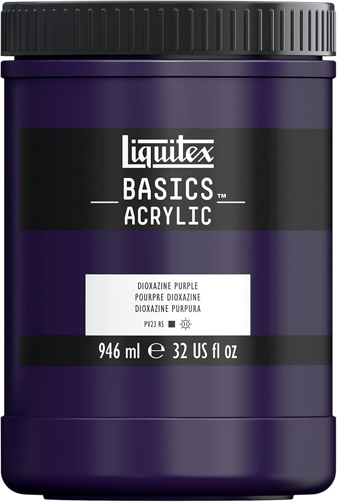 Liquitex BASICS Acrylic Paint, 946ml (32-oz) Jar, Dioxazine Purple