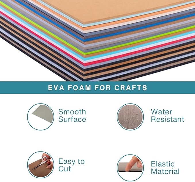 LotusFoam Large 3mm EVA Foam Sheet - 44"x 85" High Density Foam 130 kg/m3 for Cosplay, Costumes, Crafts, Flooring, Outdoor Use - 35 Colors (Aqua Camo) - Aqua Camo
