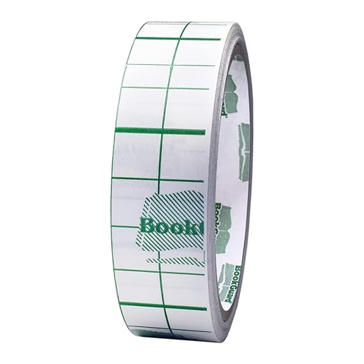 BookGuard 1 inch Clear Vinyl Roll Bookbinding Tape Multipurpose Archival Library Supplies Transparent Book Repair Tape Ideal for Document Preservation, 10 Yards