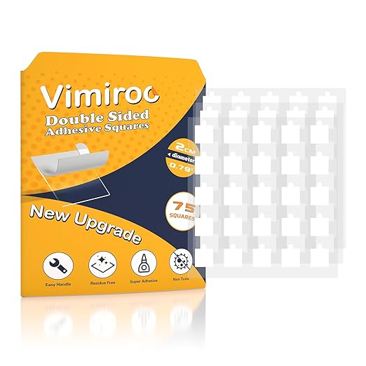0.79" Double Sided Adhesive Dots, 75pcs Clear Mounting Putty No Residue, Easy to Peel Strong Sticky Tack for Wall Hanging, Crafts, Posters, Photos, DIY Projects