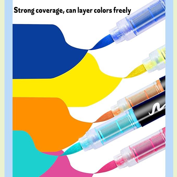 Acrylic Paint Markers Pens, 72 Vivid Colors Acrylic Markers Set,Direct Liquid Type, Stackable Color, Odorless Soft Head，Markers for School，Tooli Art ，Fabric & Creative Crafts (72)