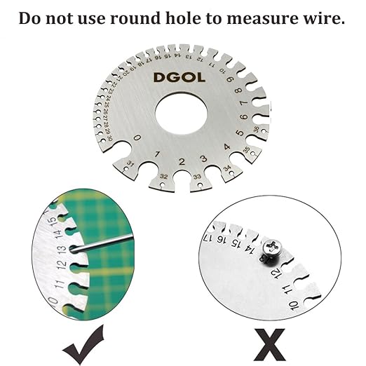 DGOL Stainless Steel SWG Sheet Metal Wire Cable Gage Standard Thickness Gauge with Very Clear Numbers and Letters