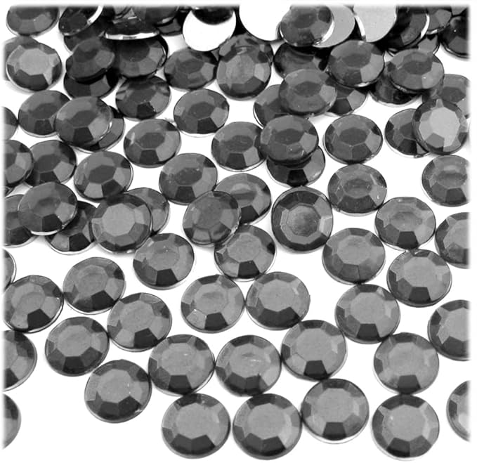 The Crafts Outlet 144pc Rhinestones Round 10mm - Flatback Olive Green EGR