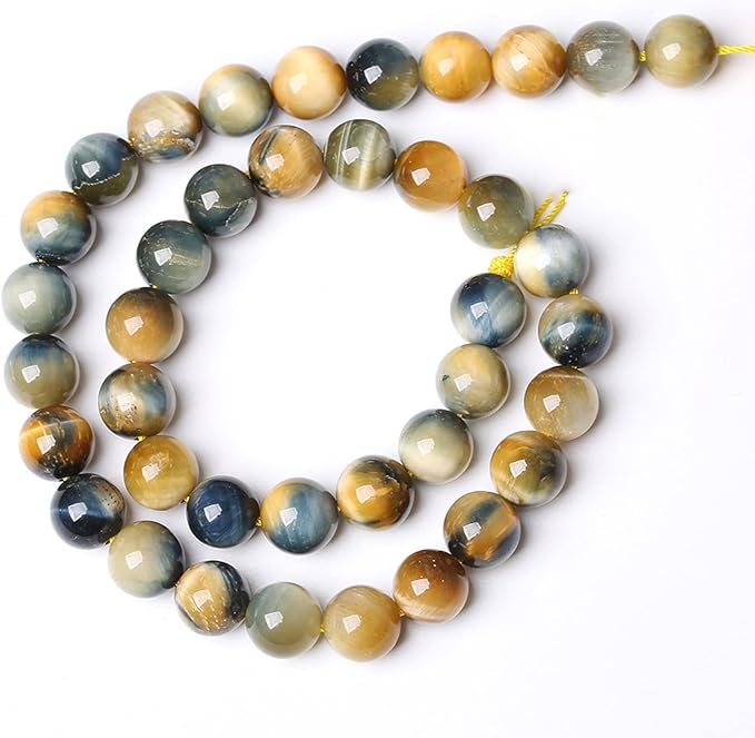 180Pcs 4mm AAAAA Tiger Eye Beads for Jewelry Making - Natural Stone Semi Precious Round Smooth Gemstones - Loose Spacer Beads - 32" 2 Strands
