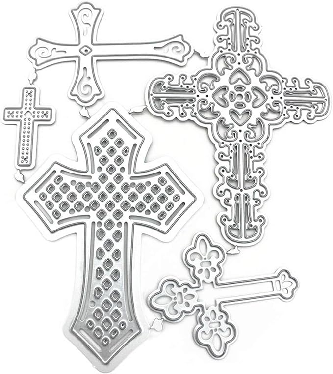YKW Easter Cross Metal Cutting Dies Set for DIY Card Making, Scrapbooking, and Religious Craft Projects, Crucifixion Embossing Etching and Stamping Tools for Holiday and Religious Decorations