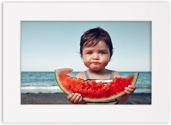 Poster Palooza 8x10 Mat Bevel Cut for 5x8 Photos - Acid Free White Precut Matboard - For Pictures, Photos, Framing - 4-ply Thickness