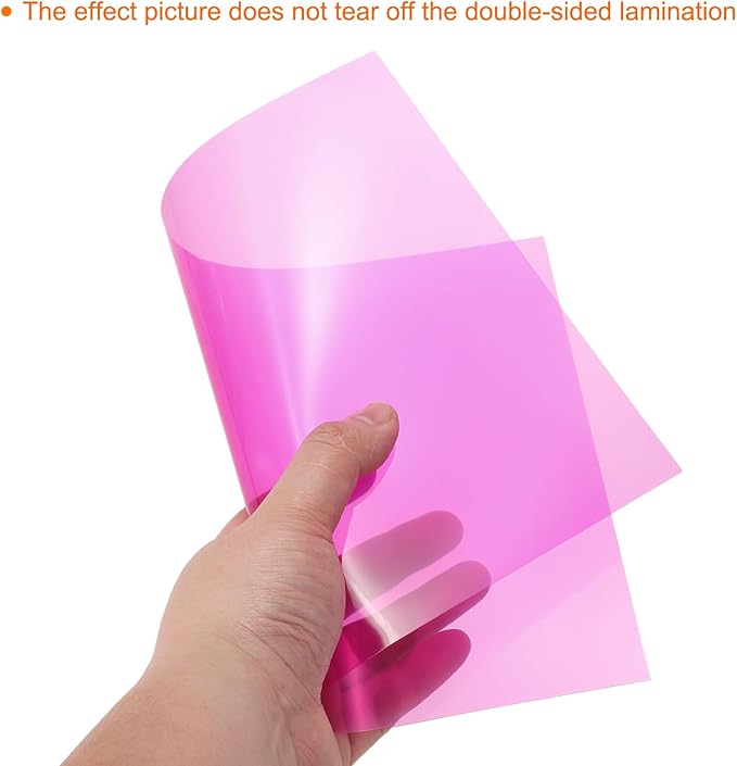 uxcell 4Pcs A4 Gel Light Lighting Filter Overlay Transparent Color Correction Plastic Vinyl PVC Sheets Photography Television Pink,0.2mm