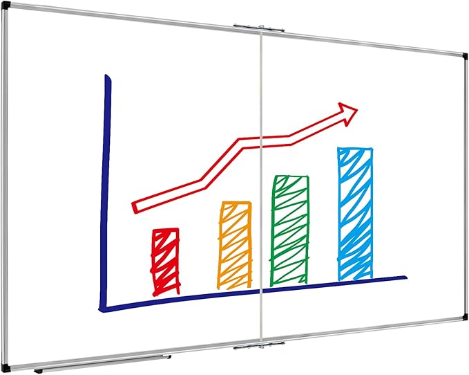 XBoard Magnetic Whiteboard 72 x 48 Inch | Giant Foldable Dry Erase White Board for Wall with Marker Tray 6' x 4' | Extra Large Aluminum Frame Folding Message Presentation Board