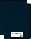 PAPERAGE Soft Cover Lined Journal Notebook, 2 Pack, (Navy), 100 Pages, Large 7.5 inches x 9.5 inches, College Ruled, Ideal for Note Taking & Travel Journal
