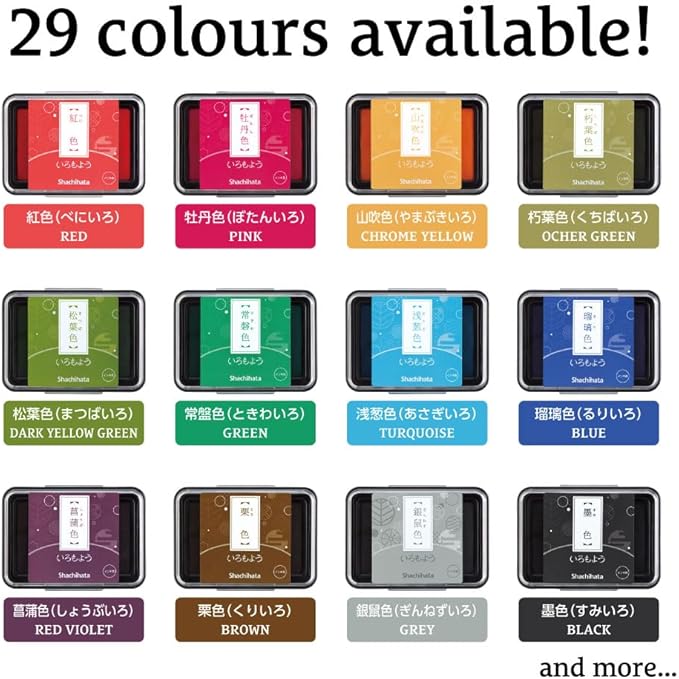 IROMOYO Stamp PAD, Traditional Japanese Ink Colour, Oil-Based Ink pad - OCHER Green