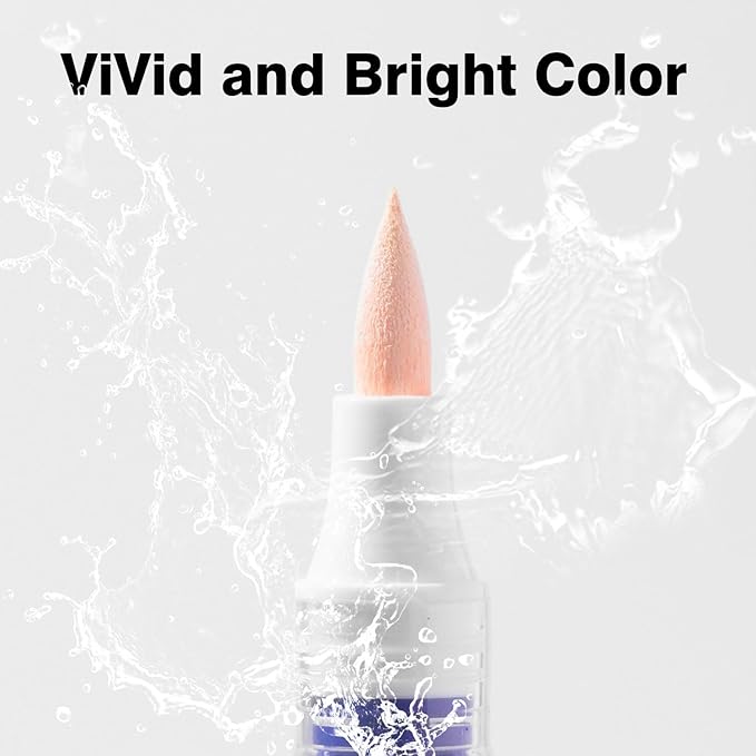 9 Color Acrylic Paint Markers, Water-Based Acrylic Markers for Artists Adults Coloring Drawing Cartoon Anime Comic - Brush Tip for Rock Painting, Wood, Canvas, Fabric, DIY Crafts Making (8 Metal)