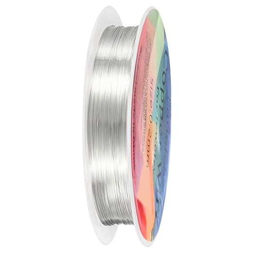 0.2 mm/32 Gauge Copper Wire for Jewelry Making, 82FT Copper Beading Craft Wire for Jewelry/Weaving/DIY Crafting/Planting, Color-Retaining [25M, Bright Silver]