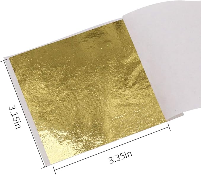 KINNO 12 Colors Imitation Gold Leaf Sheets Multi-Color Gold Leaf Paper - 600 Pieces for Arts Decoration, DIY Crafts, Furniture, Nails, Paintings 3.15 by 3.35 Inches