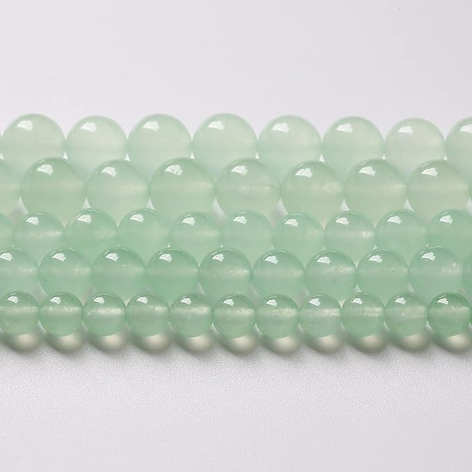 12mm 32pcs Natural Green Jade Chalcedony Beads Energy Healing Power Stone Beads for Jewelry Making Round Loose Beads DIY Bracelet 15" (Green Jade, 12mm)
