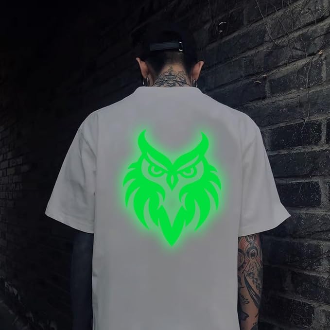 guangyintong Glow in The Dark Heat Transfer Vinyl HTV Rolls, 12" x 8ft Luminous Fruit Green Iron on Vinyl for T-Shirts Costumes, PU Elastic HTV Vinyl for All Cutter Machines Easy to Cut & Weed