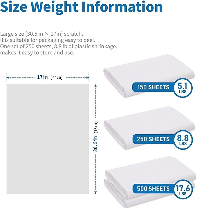HANA PAPER 30.5" x 17" Large size (250 sheets, 9.5lb) Packing Paper Sheets for Moving, A grade of Newsprint paper for wrapping, storage, shipping. Box packaged. Ideal for wrap dish, glassware.