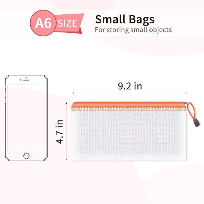Umriox Zipper Pencil Pouches, 9.2 x 4.7 in (12 Colors, 12 Pack), Pencil Pouches Bulk, Clear Pencil Pouch for Office Supplies Cosmetics Travel Accessories