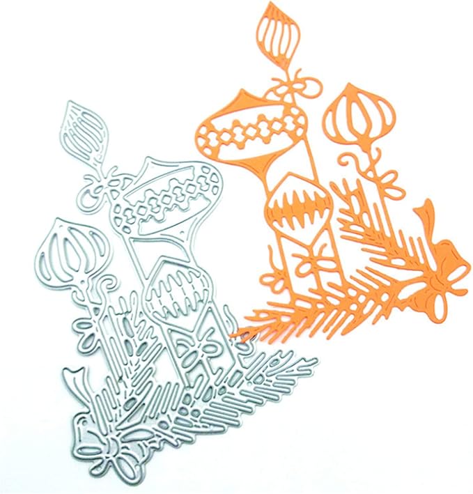 Metal Cutting Dies DIY Merry Christams Embossing Stencil Template Scrapbooking Card Making Mold Photo Album Arts Crafts Tools (Christmas ornament-12.7x8cm)
