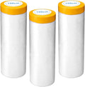3 Pack Protective Masking Film with Tape 5 x 65 Ft Car Painters Plastic Sheeting Roll Tape and Drape Masking Film for Automotive Painting Covering Frames, Furniture, Auto Body