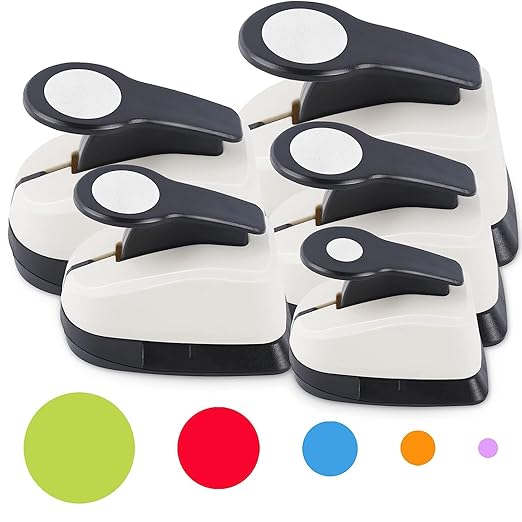 5 Circle Hole Punch, Circle Paper Punch, CirclePunches for Paper Crafts, Large Hole Puncher, Different Size of Scrapbooking Punches, Round Punch Shape for Scrapbook Card Making