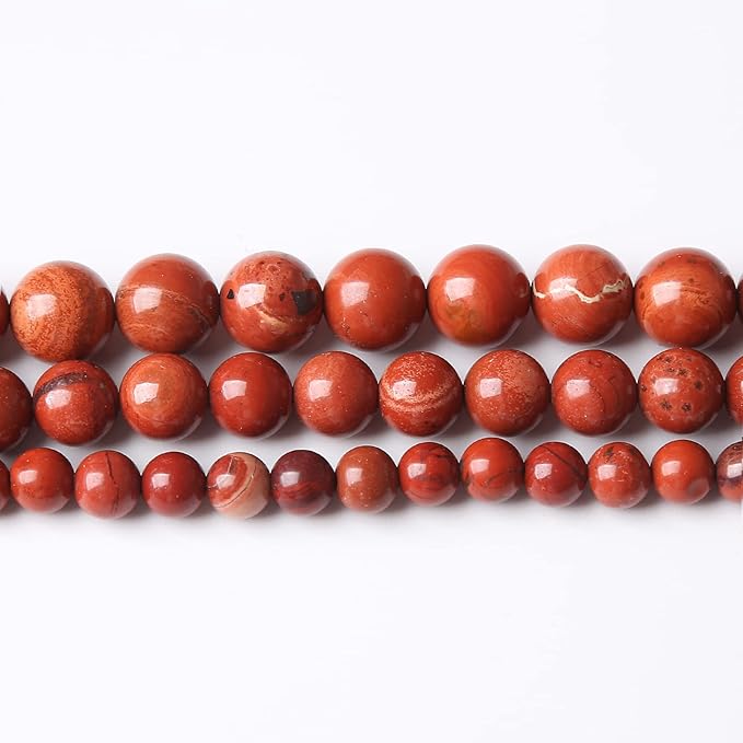 36PCS 10MM Red Jasper Stone Beads Round Loose Beads for Jewelry Making DIY Energy Healing Power Bracelet 15