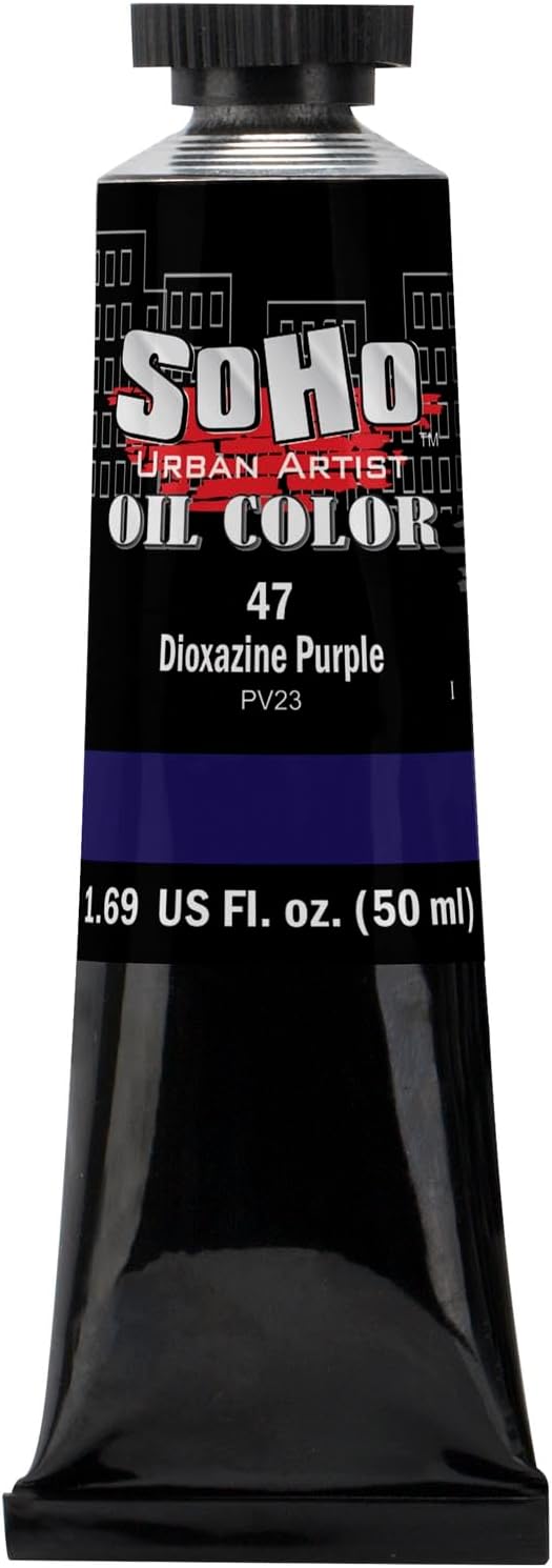Soho Urban Artist Oil Paint - Dioxazine Purple, 50 ml Tube - Best Valued Oil Colors for Painting, Excellent Pigment Load