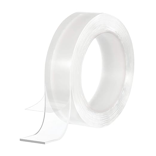 BRAVESHINE 9.8FT Sticky-Back Wall Tape - Double Sided Nano Tape - Self Adhesive Mounting Tape - Washable Picture Hanging Fasteners for Home Office Use
