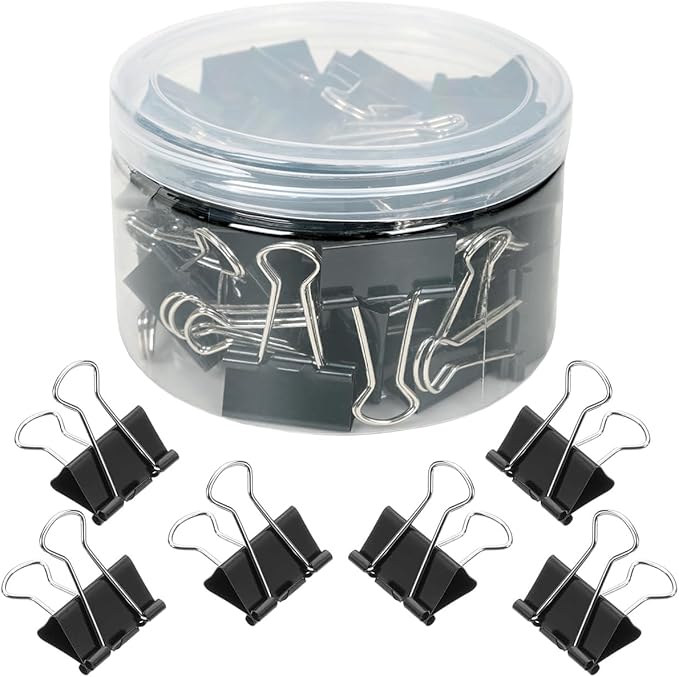 80 PCS Binder Clips, 1inch 25mm Binder Clips, Paper Clamps Medium Size for Office, Home, School, Document Organizing (1 inch)